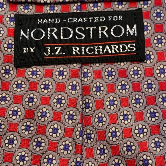 JZ Richards (Nordstrom) Red and Blue Abstract Tie - Picture 3 of 6